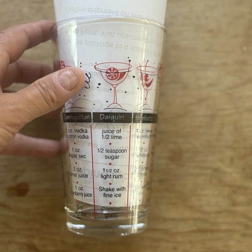 Bartender MIXED‎ DRINK Cocktail RECIPE Bartenders Pint Glass - 12 ounce